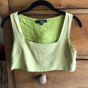 Square neck green crop top!